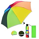DealKits Kinder Regenschirm mit Reflexstreifen, Regenbogen Kinderschirm für...