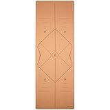 Yogamatte Pro Comfort aus Kork, extra groß 200x66 cm mit Alignment...