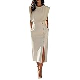 Etuikleid Damen Elegant Für Hochzeit Lang Cocktailkleid Business Kleid...