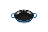 LE CREUSET Signature Hohe runde Grillpfanne aus Gusseisen, für alle Herdarten...