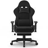 JUMMICO Gaming Stuhl Stoff, Schreibtischstuhl mit Massagefunktion, Bürostuhl...