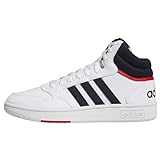 adidas Herren Hoops 3.0 Mid Sneakers, Ftwr White/Legend Ink/Vivid Red, 43 1/3 EU