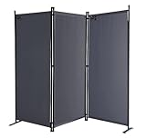QUICK STAR Paravent 3 Teilig 170 x 165 cm Grau - Garten & Balkon Sichtschutz...