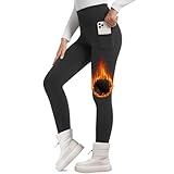 FOTOCITI Thermo Leggings Damen Winter Mit Tasche Thermoleggins Gefütterte...