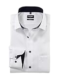 OLYMP Herren Oberhemd Langarm Luxor,Natté,modern fit,Global Kent,Weiss 00,42