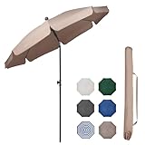 Sekey Sonnenschirm Balkon 200cm mit Schutzhülle Sonnenschirm Strand für Balkon...