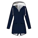 Winterjacke Damen Warm Teddyfleece Gefütterte Regenjacke Damen Wasserdicht...