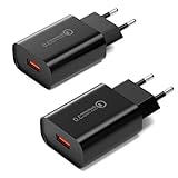 Kayshow USB Ladegerät (2er-Pack), 18W Schnellladegerät QC 3.0 USB Netzteil,...