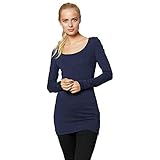 VERO MODA Damen Vmmaxi My Soft Long U-neck Noos' Langarmshirt, Blau (Black...