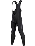 Przewalski Herren-Rad-Trägerhose, 4D-gepolstert, Thermo-Trägerhose, Schwarz