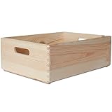 Creative Deco XL Große Holzkiste Obstkiste Korb | 40x30x13cm (+/-1cm) | mit...