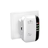 WLAN Verstärker, WLAN Repeater mit 300 Mbps, 2,4GHz WiFi Repeater mit LAN...