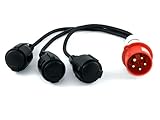 solartronics 91803 CEE Adapter Starkstrom 16A Stecker auf 3X 230 V Kupplung, mit...