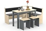 VCM Eckbankgruppe Sitzgruppe Esszimmergruppe Bank Tisch Hocker Esal Maxi...