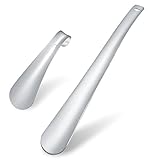 2 Stück Schuhlöffel Metall Lang und Kurz Set, Schuhanzieher Edelstahl(30 cm+14...