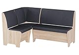 Rodnik Eckbank Tunis 150x120 cm, Sitzbank gepolstert, Truhenbank (Grau - Sonoma...