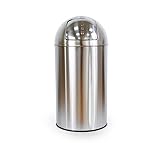 BRASQ Push Mülleimer - mit Deckel, 40L, Push Klappe poliert, rutschfest,...