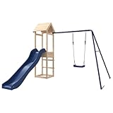 vidaXL Spielturm, Klettergerüst mit Rutsche Schaukel, Kinder Kletterturm mit...