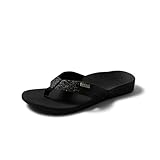 Reef Damen Ortho-Spring Flipflop, Schwarz Bla Bla Glitter BBG, 42.5 EU