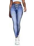 Gellmall Jeansoptik Leggings für Damen High Waist Jeggings Elastic Jeans Frauen...