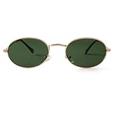 Laurinny Retro Oval Sonnenbrille für Damen Herren 90er Vintage Ovale Hippie...