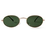 Laurinny Retro Oval Sonnenbrille für Damen Herren 90er Vintage Ovale Hippie...