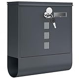 SONGMICS Wandbriefkasten, mit Schloss mit Drehdeckel, Sichtfenster,...