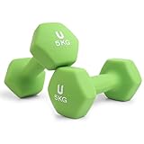 unycos - Neopren Hanteln【2er-Sets, 5 kg】Hexagon Kurzhanteln, Rutschfest für...