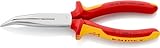 KNIPEX Flachrundzange mit Schneide (Storchschnabelzange) auf SB-Karte verchromt...