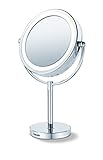 Beurer Kosmetikspiegel mit Lichtern, 17 cm, verchromt, Schminkspiegel