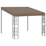 Wand-Pavillon 3x3 m Taupe, Robuster Stahlrahmen mit PA-beschichtetem...