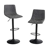 PHIVILLA Barhocker Set mit 2 Barhockern mit Rückenlehnen und Fußstütze,...