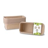 GREENBOX 25 Stück Kakaopapier-Backformen rechteckig 20 x 7 x 6 cm I ofenfeste...