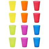 Gut & Günstig Trinkbecher Bunt | 12er Set Platsikbecher | 0,3 Liter | geeignet...