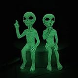 AGDLLYD Leuchtende Alien Figuren,Alien Dekoration,2er Set Außerirdische...