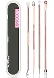 4 Stück Mitesserentferner Komedonenquetscher Set, elloLife Blackhead Remover...