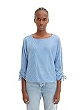 Tom Tailor Denim Damen Loose Fit Longsleeve mit Streifen & Raffarm, 31347 -...