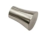 Gardinia Konus, 2 x Endstück, Metall, Edelstahl-Optik, für Gardinentechnik Ø...