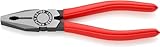 KNIPEX Kombizange mit Kunststoff überzogen schwarz atramentiert 180 mm, 03 01...