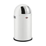 Wesco Pushboy junior Mülleimer in der Farbe weiß matt, pulverbeschichtetes...