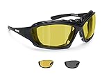 BERTONI Photochrome Polarisierte Motorradbrille - mit austauschbare Bügel oder...