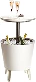 Keter 17186745 Café- und Loungetisch Cool Bar, Kunststoff, beige/braun,...