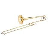 Btuty Alto Posaune Messing Gold Lack Bb Ton B flach Blasinstrument mit...