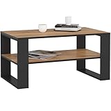 AKORD Couchtisch Holz Alex mit einem Regal, 92x45x53cm, Für Wohnzimmer,...
