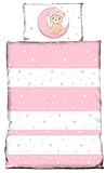 one-home Kinder Baby Bettwäsche 100x135 cm + 40x60 cm Teddy Bären Sterne Mond...