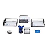 Relaxdays Schreibtisch Organizer Set, 7-teilig, Metall, Schreibtisch-Set,...