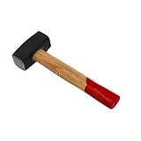 HRB Fäustel 1000 g mit Holzsstiel, Hochwertiger Hammer mit Stahlkopf -...