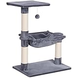 PawHut Kratzbaum 70 cm Kleiner Katzenturm mit Plüschball, Sisalsäule, große...