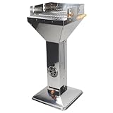 Gravidus Edelstahl Säulengrill - Trichterform für weniger Kohlebedarf, robust...