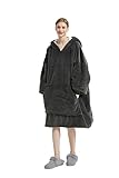Lanqinglv Decke Hoodie Sweatshirt Plüsch Flauschige Sherpa TV-Decke mit Ärmeln...